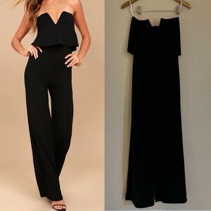 Power of Love Black Strapless Jumpsuit